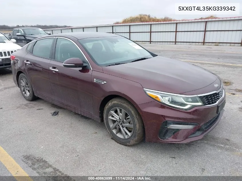 2019 Kia Optima Lx VIN: 5XXGT4L35KG339342 Lot: 40863899