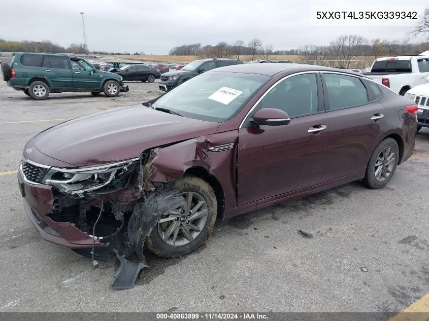 2019 Kia Optima Lx VIN: 5XXGT4L35KG339342 Lot: 40863899