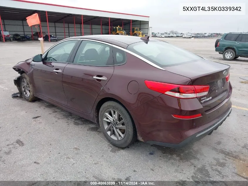 2019 Kia Optima Lx VIN: 5XXGT4L35KG339342 Lot: 40863899