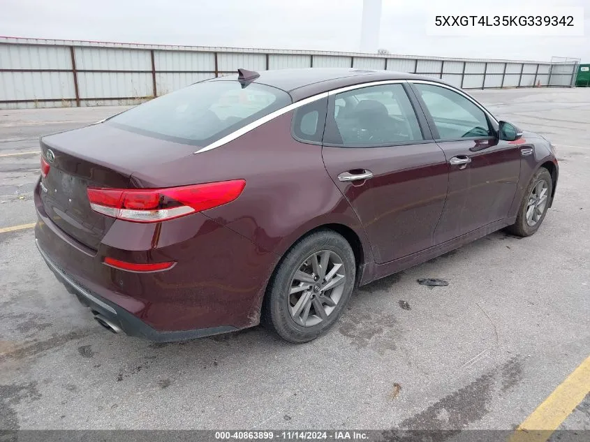 2019 Kia Optima Lx VIN: 5XXGT4L35KG339342 Lot: 40863899