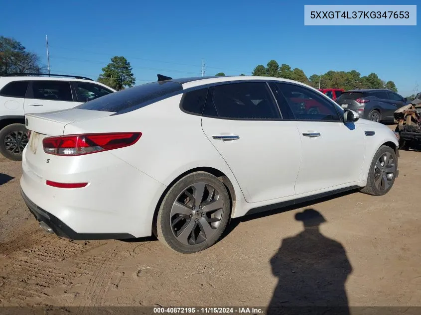 2019 Kia Optima S VIN: 5XXGT4L37KG347653 Lot: 40872195