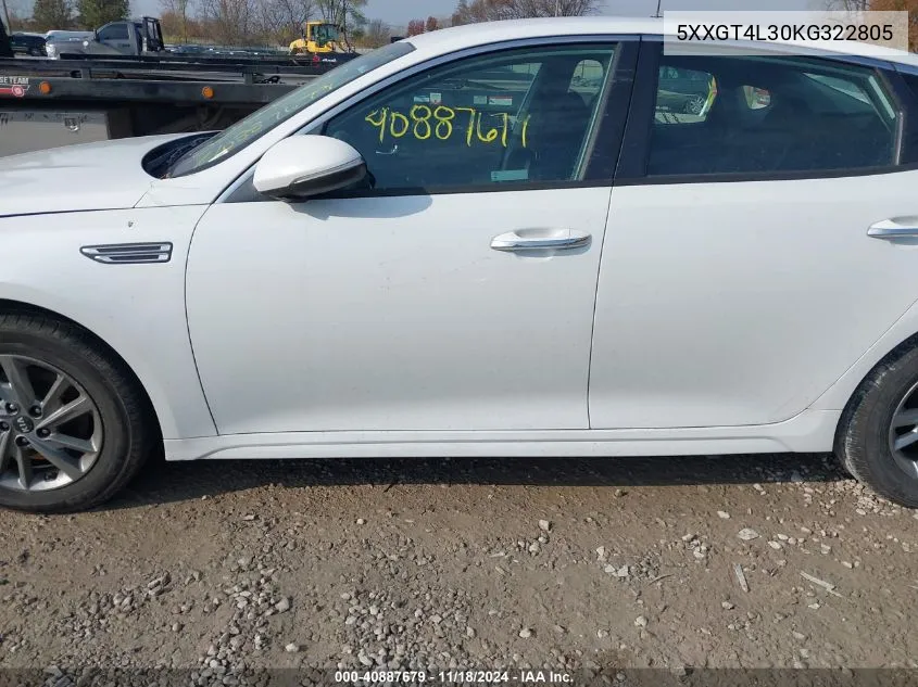 2019 Kia Optima Lx VIN: 5XXGT4L30KG322805 Lot: 40887679