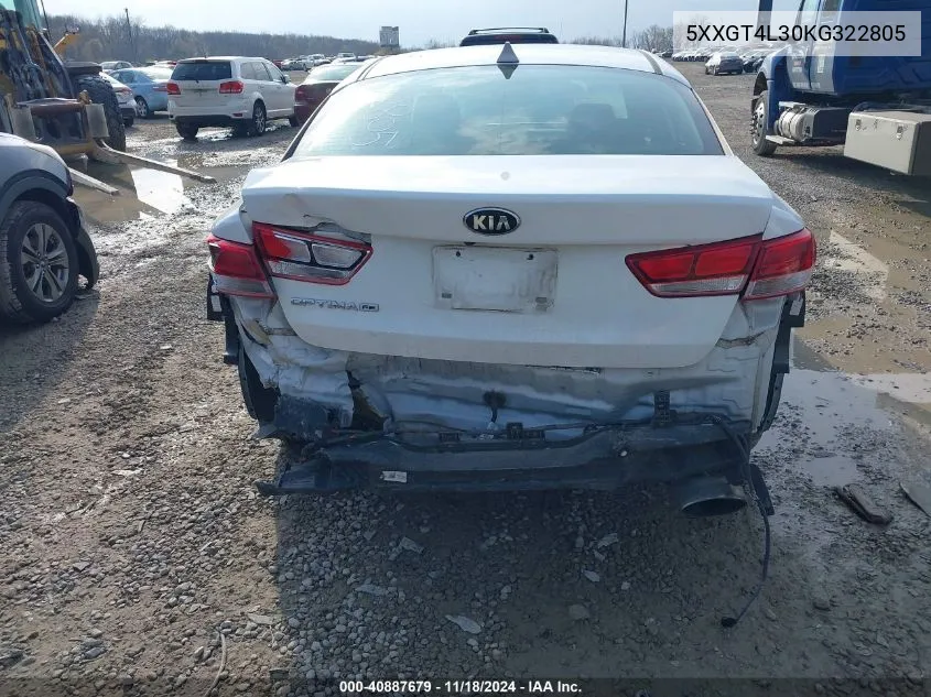 2019 Kia Optima Lx VIN: 5XXGT4L30KG322805 Lot: 40887679