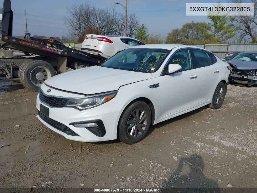 2019 Kia Optima Lx VIN: 5XXGT4L30KG322805 Lot: 40887679