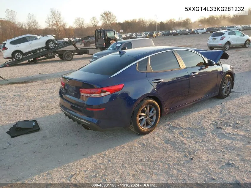 2019 Kia Optima Lx VIN: 5XXGT4L33KG281232 Lot: 40901155