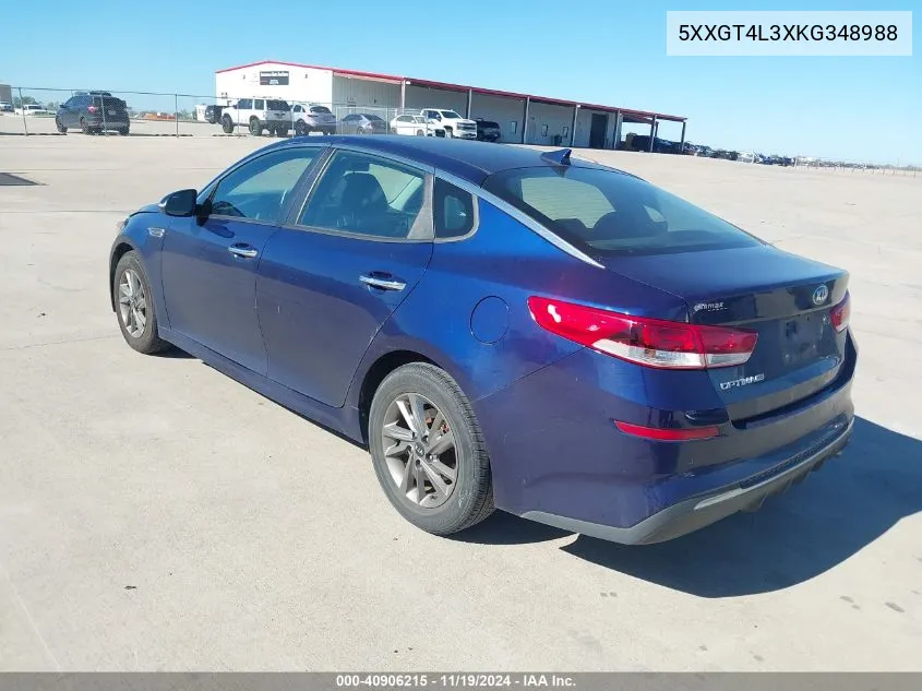 2019 Kia Optima Lx VIN: 5XXGT4L3XKG348988 Lot: 40906215