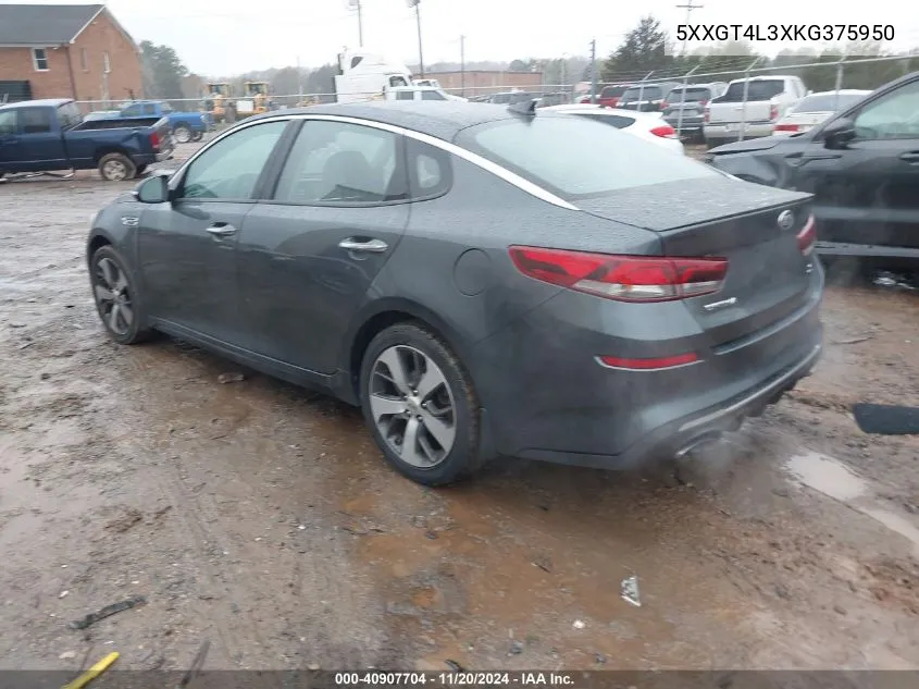 2019 Kia Optima S VIN: 5XXGT4L3XKG375950 Lot: 40907704