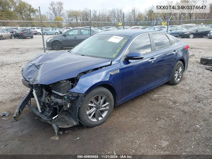 2019 Kia Optima Lx VIN: 5XXGT4L34KG374647 Lot: 40908855