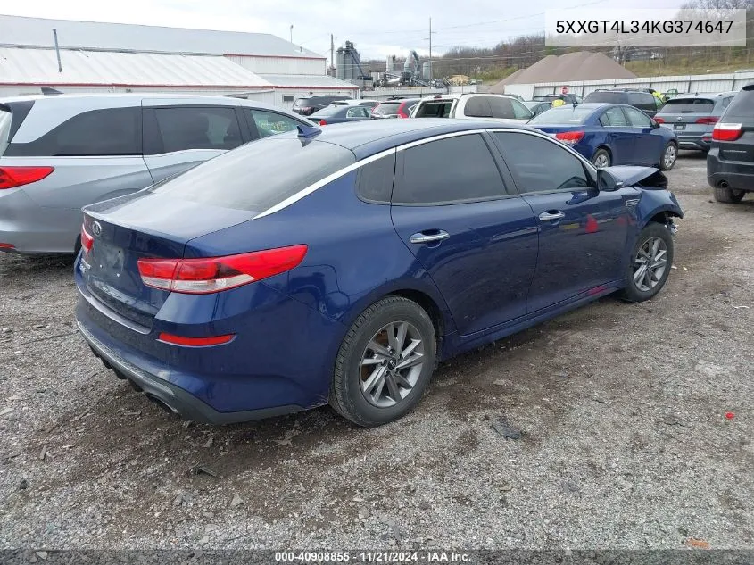 2019 Kia Optima Lx VIN: 5XXGT4L34KG374647 Lot: 40908855