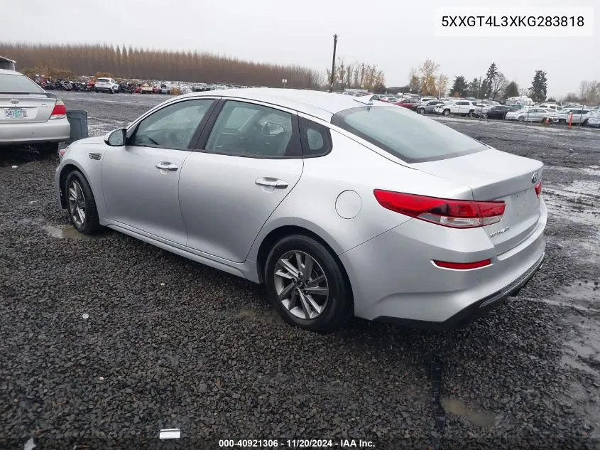 2019 Kia Optima Lx VIN: 5XXGT4L3XKG283818 Lot: 40921306