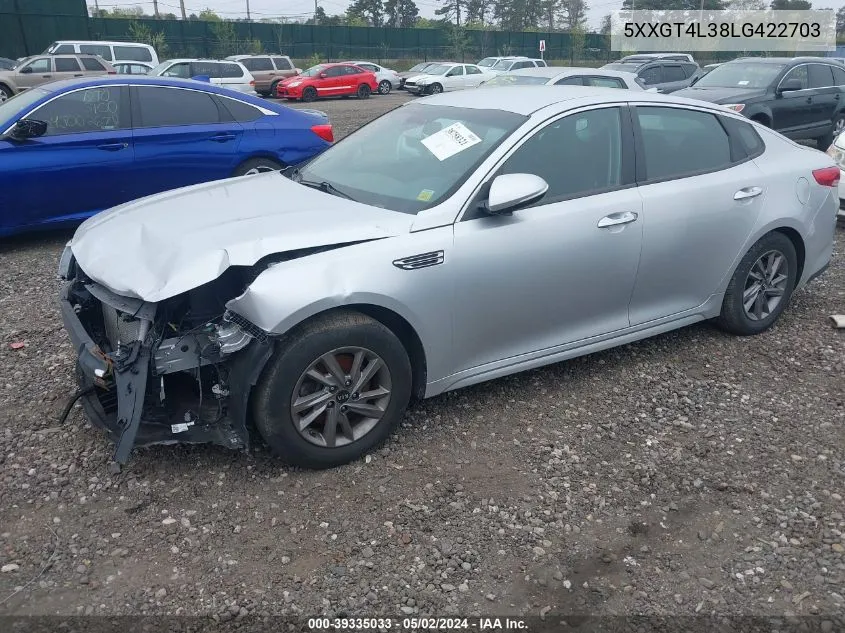 5XXGT4L38LG422703 2020 Kia Optima Lx