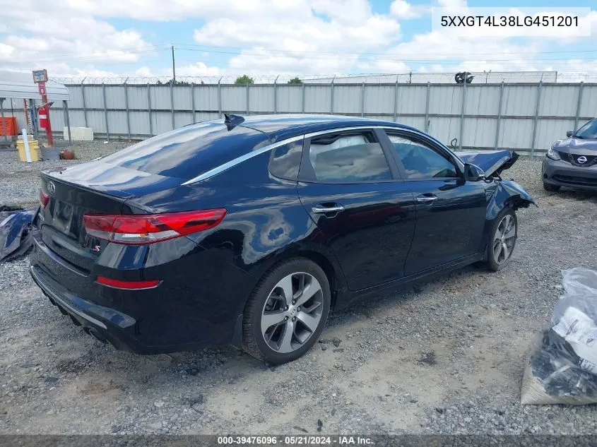 2020 Kia Optima S VIN: 5XXGT4L38LG451201 Lot: 39476096