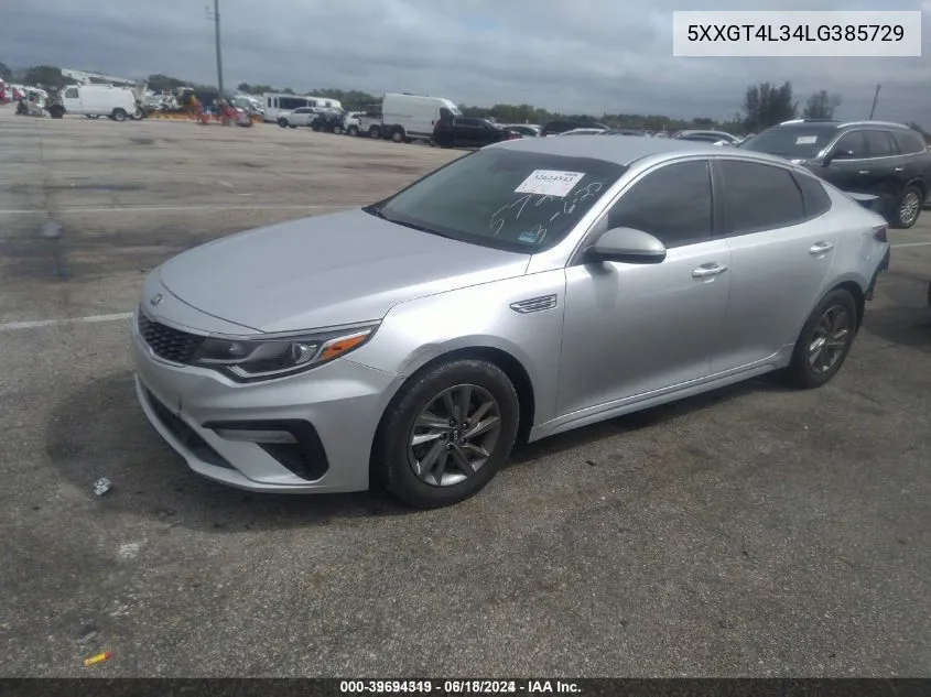 2020 Kia Optima Lx VIN: 5XXGT4L34LG385729 Lot: 39694319