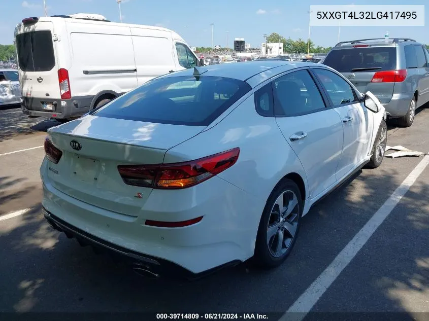 2020 Kia Optima S VIN: 5XXGT4L32LG417495 Lot: 39714809