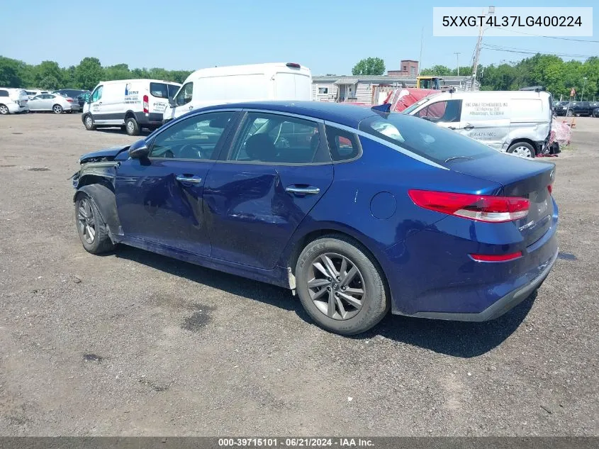 5XXGT4L37LG400224 2020 Kia Optima Lx