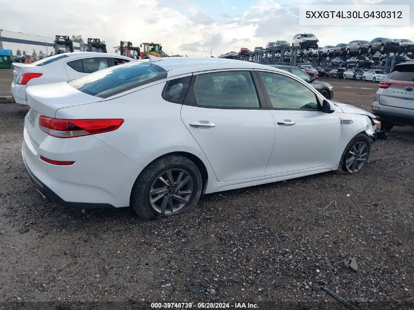 2020 Kia Optima Lx VIN: 5XXGT4L30LG430312 Lot: 39748739