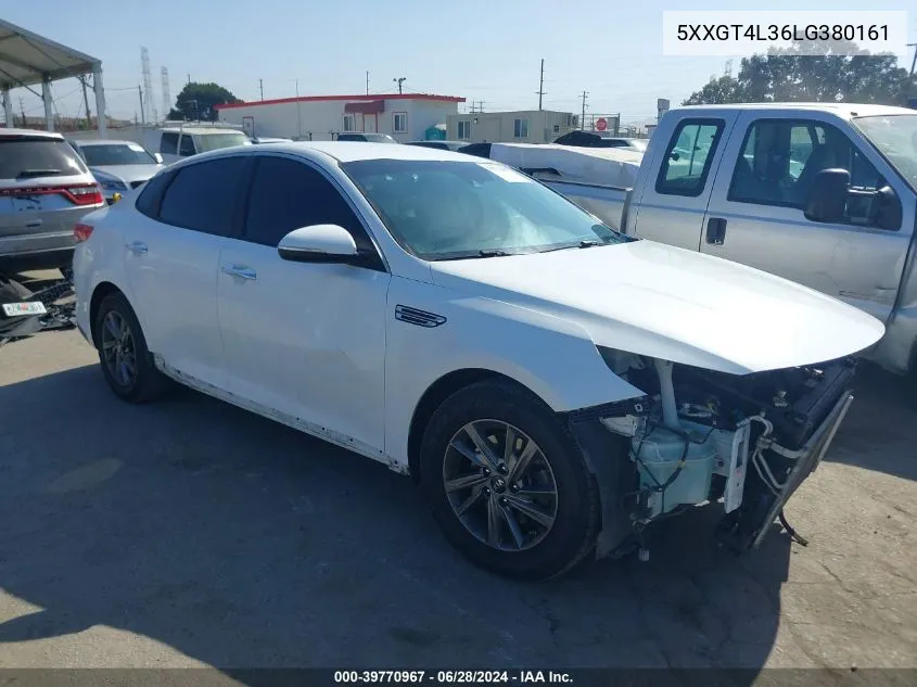 5XXGT4L36LG380161 2020 Kia Optima Lx