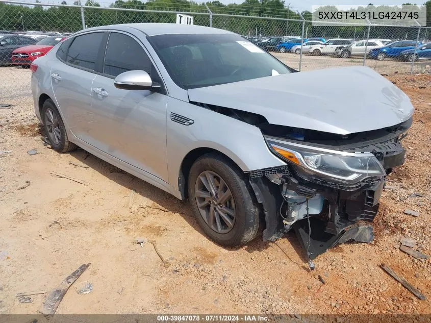 2020 Kia Optima Lx VIN: 5XXGT4L31LG424745 Lot: 39847078