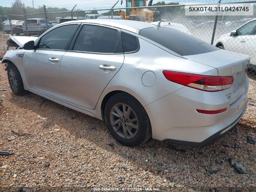 2020 Kia Optima Lx VIN: 5XXGT4L31LG424745 Lot: 39847078