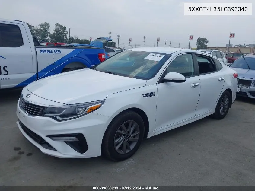 2020 Kia Optima Lx VIN: 5XXGT4L35LG393340 Lot: 39853239