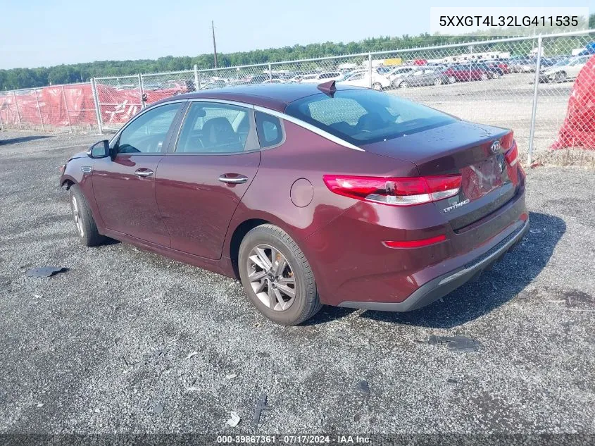 5XXGT4L32LG411535 2020 Kia Optima Lx