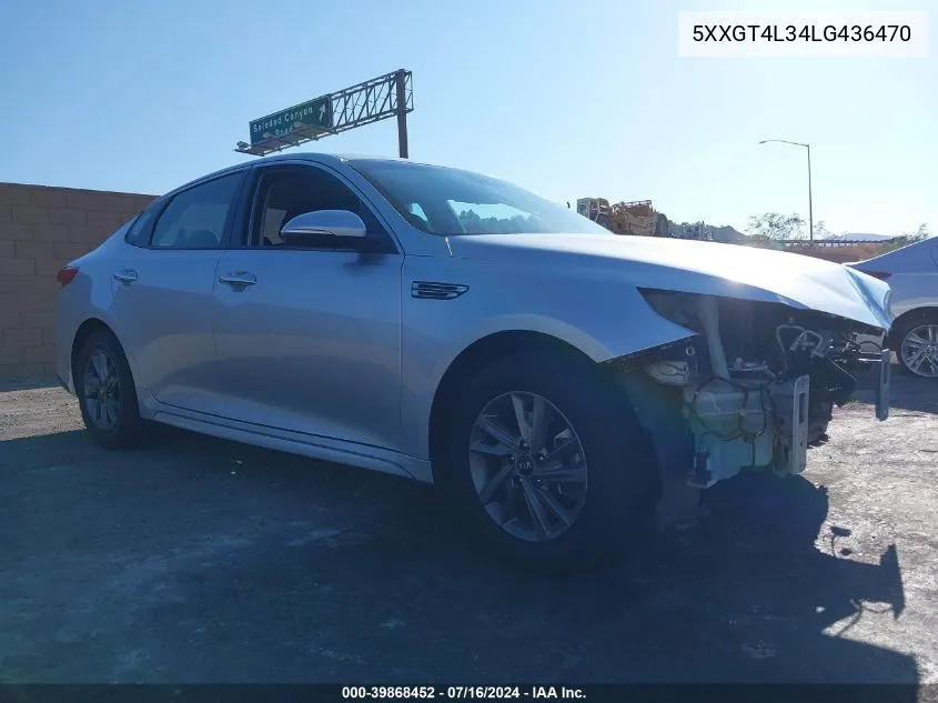 2020 Kia Optima Lx VIN: 5XXGT4L34LG436470 Lot: 39868452