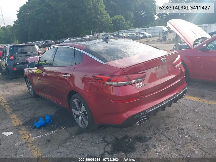 2020 Kia Optima S VIN: 5XXGT4L3XLG411427 Lot: 39906264