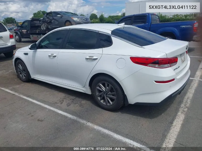 2020 Kia Optima Lx VIN: 5XXGT4L3XLG411122 Lot: 39914778