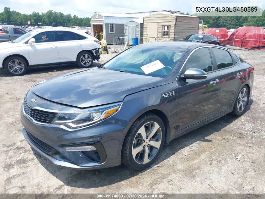 2020 Kia Optima S VIN: 5XXGT4L30LG450589 Lot: 39974869