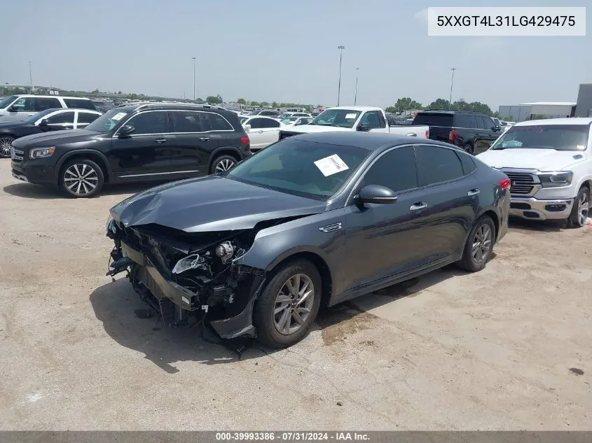 5XXGT4L31LG429475 2020 Kia Optima Lx