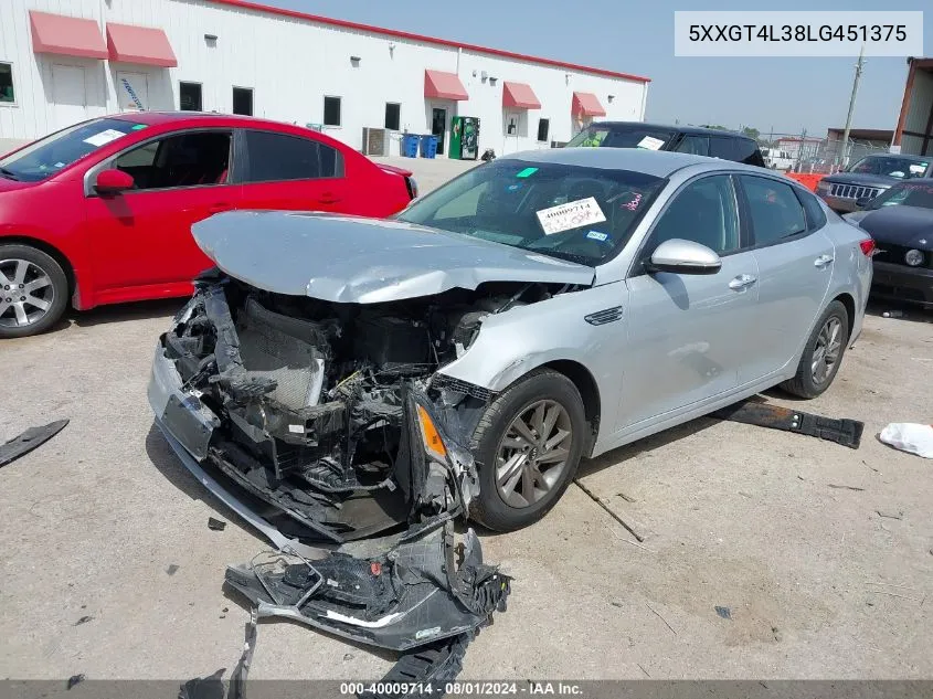 5XXGT4L38LG451375 2020 Kia Optima Lx