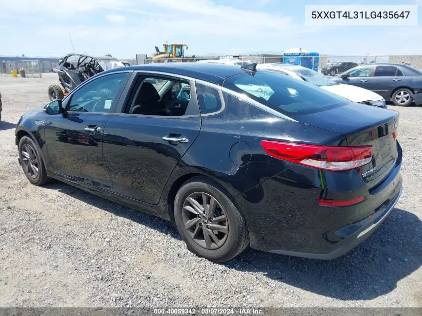 2020 Kia Optima Lx VIN: 5XXGT4L31LG435647 Lot: 40059342