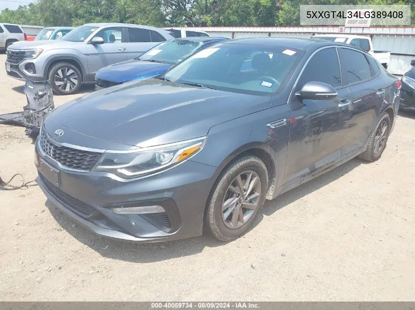 2020 Kia Optima Lx VIN: 5XXGT4L34LG389408 Lot: 40059734