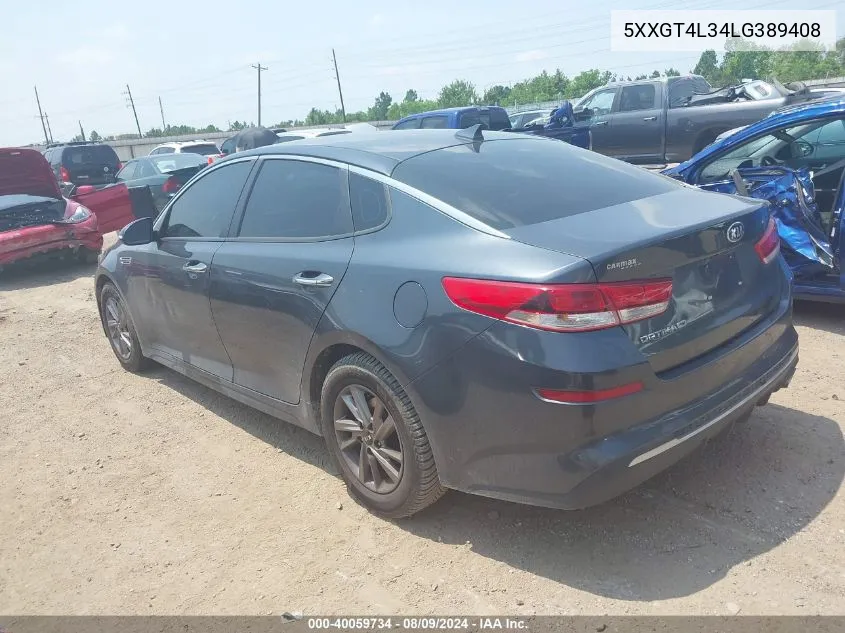 5XXGT4L34LG389408 2020 Kia Optima Lx