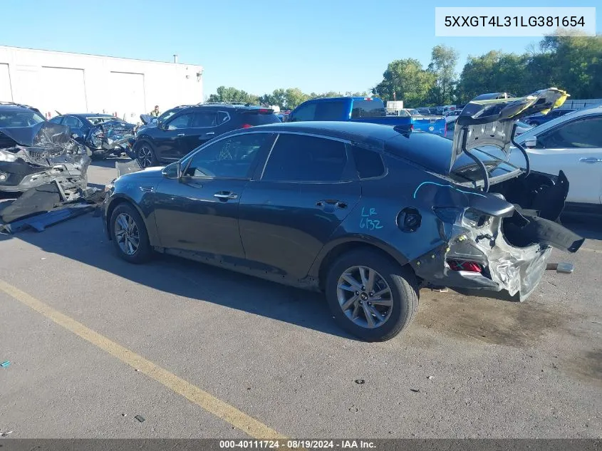 5XXGT4L31LG381654 2020 Kia Optima Lx