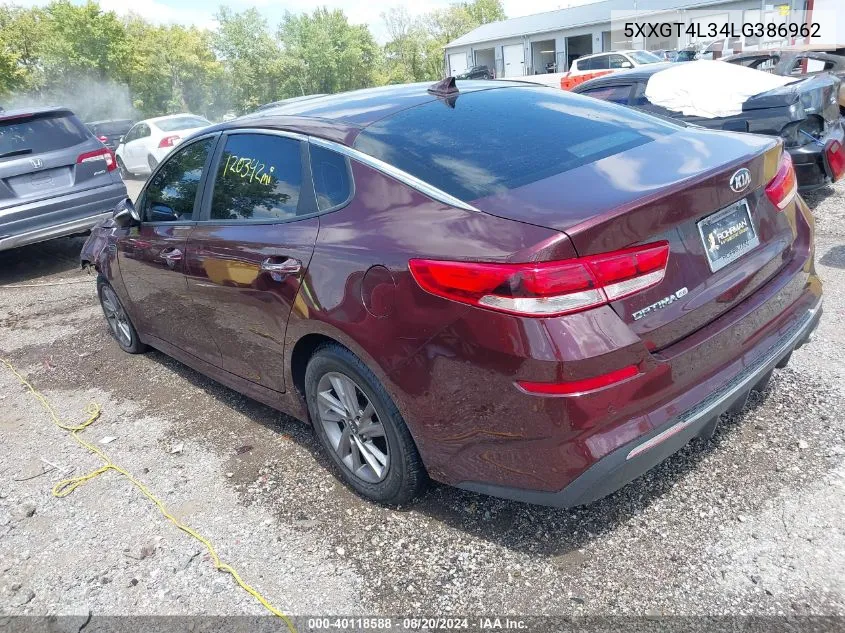 5XXGT4L34LG386962 2020 Kia Optima Lx