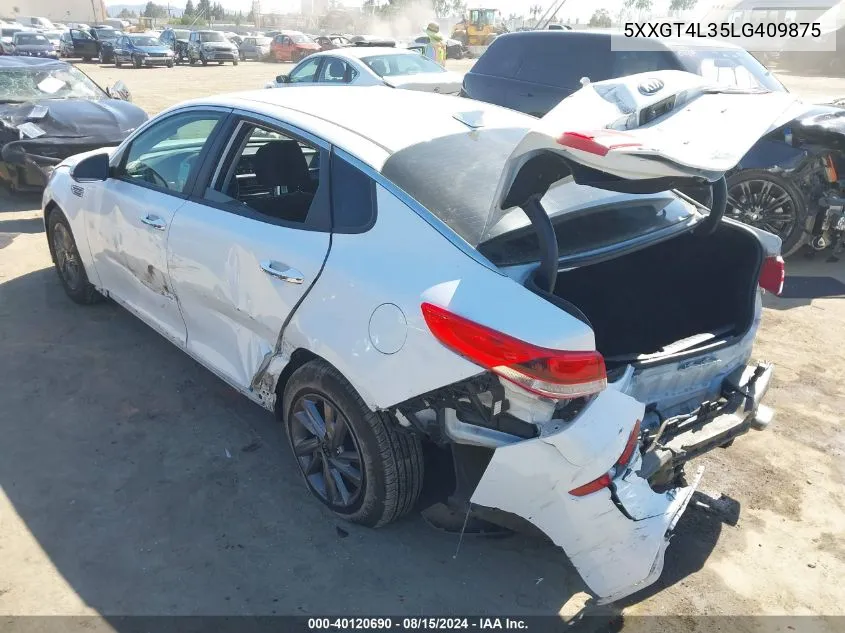 2020 Kia Optima Lx VIN: 5XXGT4L35LG409875 Lot: 40120690