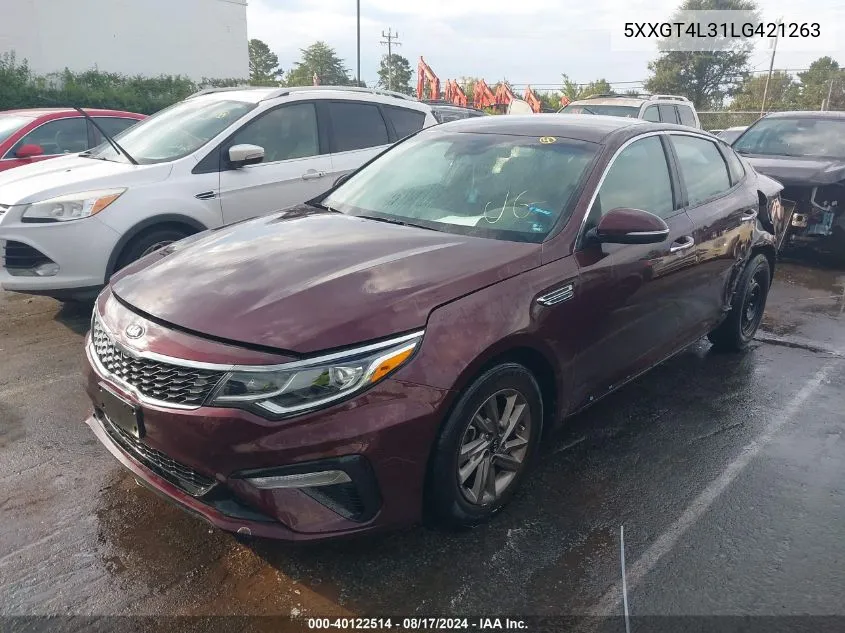 5XXGT4L31LG421263 2020 Kia Optima Lx