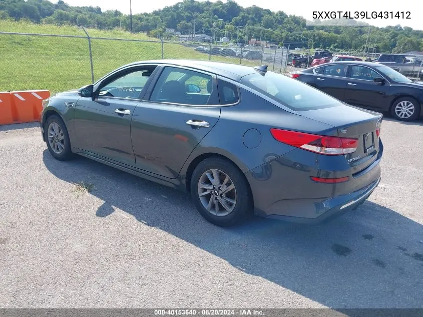 2020 Kia Optima Lx/S/Se VIN: 5XXGT4L39LG431412 Lot: 40153640