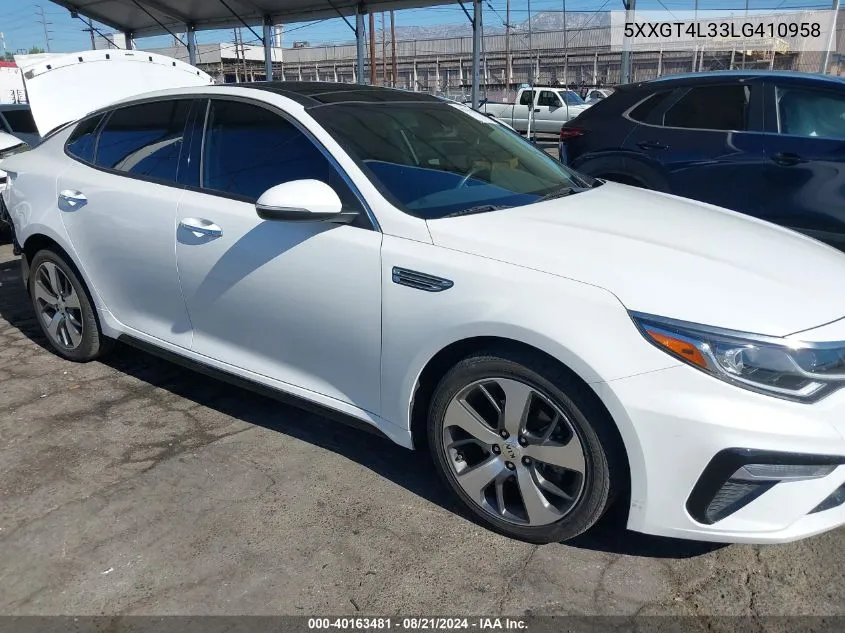 2020 Kia Optima Lx/S/Se VIN: 5XXGT4L33LG410958 Lot: 40163481