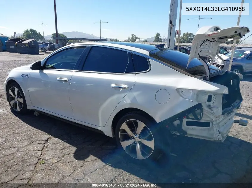 2020 Kia Optima Lx/S/Se VIN: 5XXGT4L33LG410958 Lot: 40163481