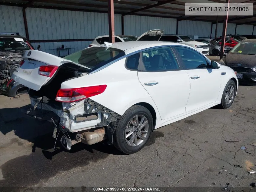 2020 Kia Optima Lx VIN: 5XXGT4L37LG424006 Lot: 40219999