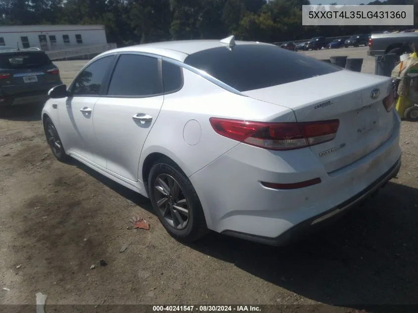 5XXGT4L35LG431360 2020 Kia Optima Lx