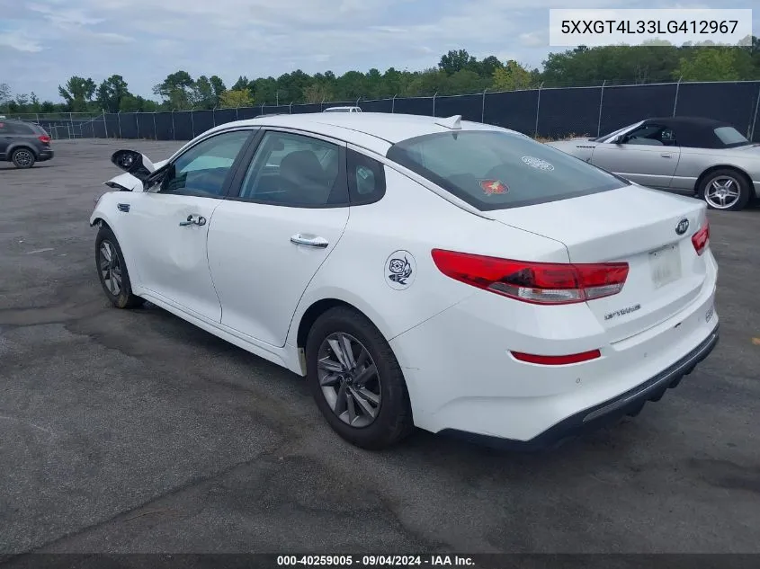 5XXGT4L33LG412967 2020 Kia Optima Lx