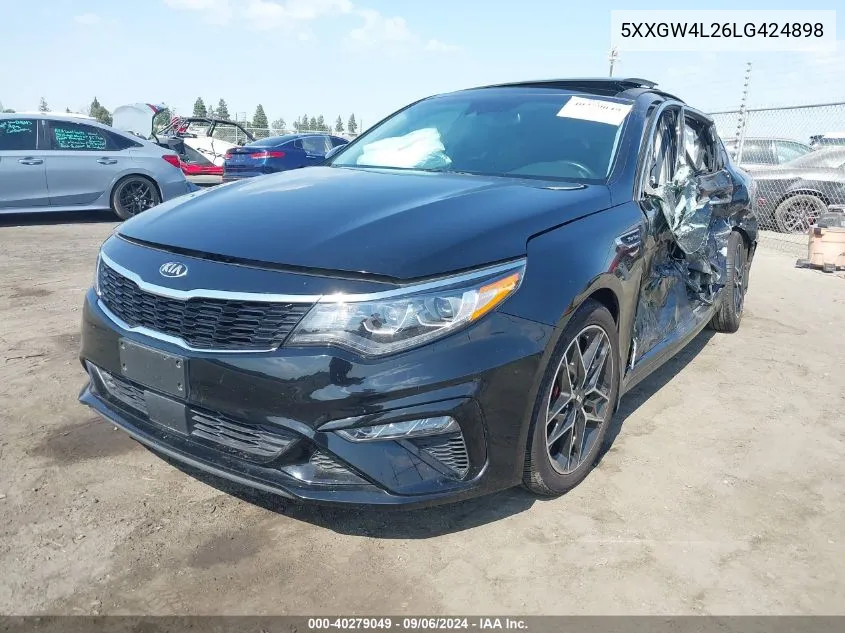 2020 Kia Optima Sx Turbo VIN: 5XXGW4L26LG424898 Lot: 40279049