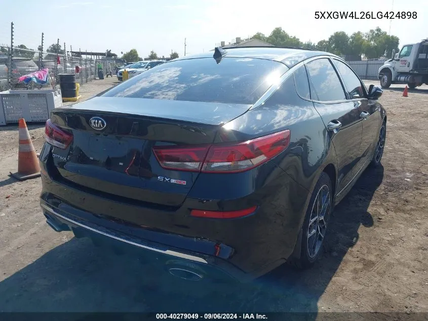 2020 Kia Optima Sx Turbo VIN: 5XXGW4L26LG424898 Lot: 40279049