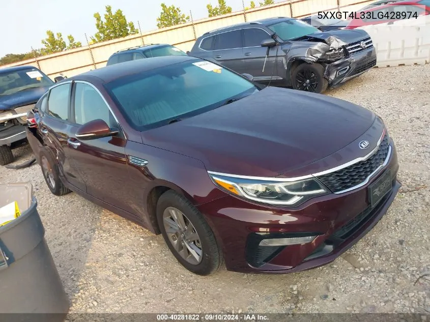 2020 Kia Optima Lx VIN: 5XXGT4L33LG428974 Lot: 40281822