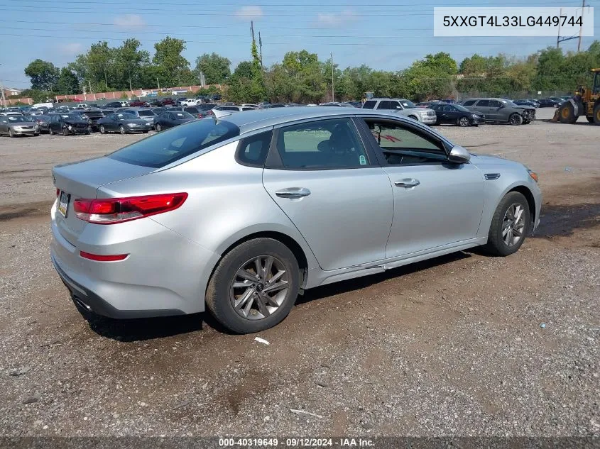 5XXGT4L33LG449744 2020 Kia Optima Lx