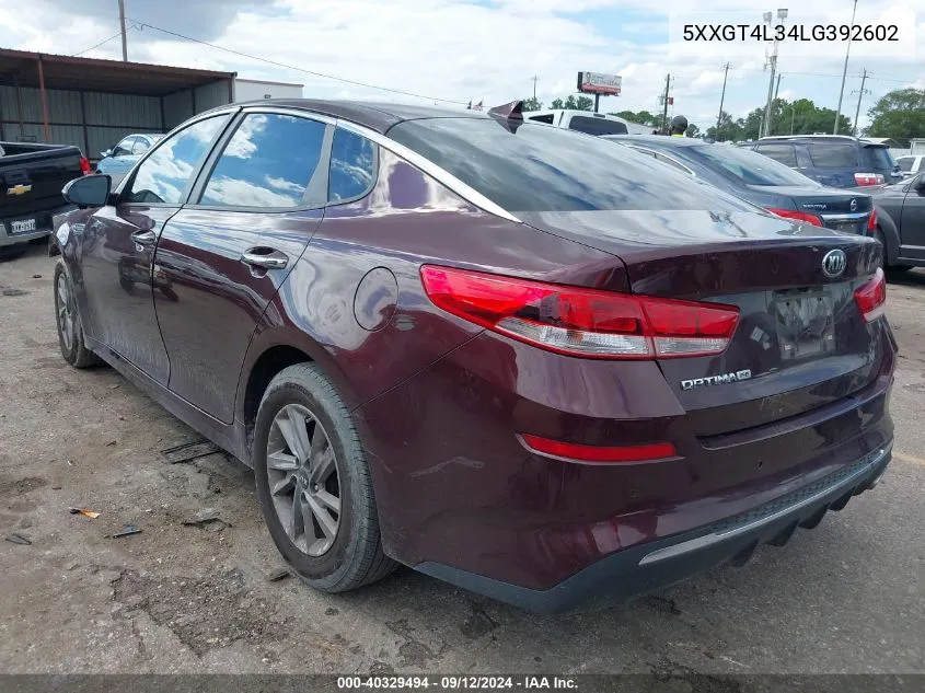 5XXGT4L34LG392602 2020 Kia Optima Lx