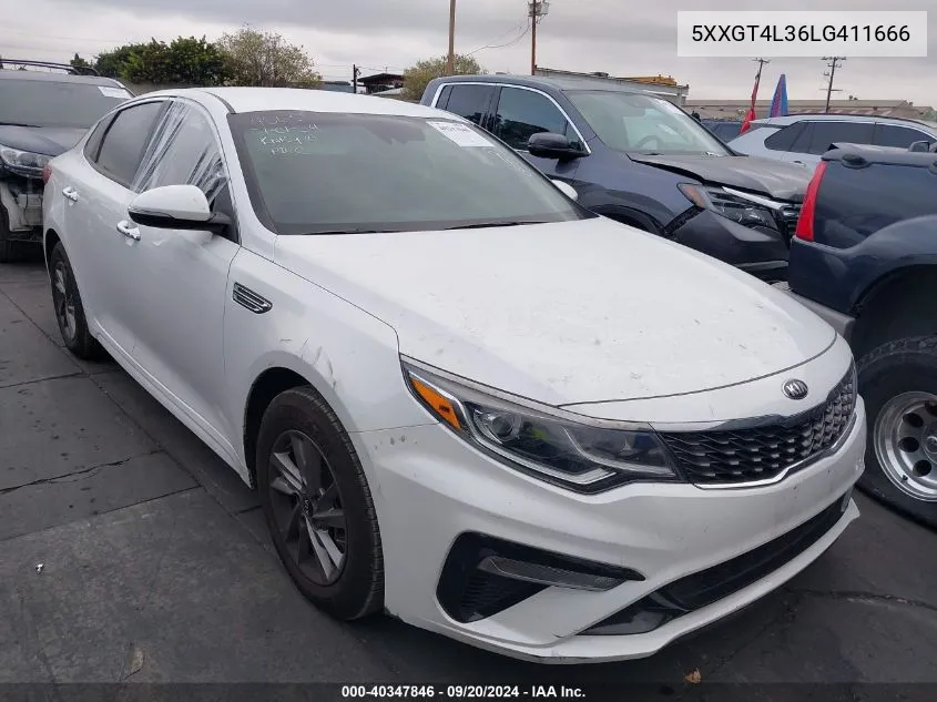 2020 Kia Optima Lx VIN: 5XXGT4L36LG411666 Lot: 40347846